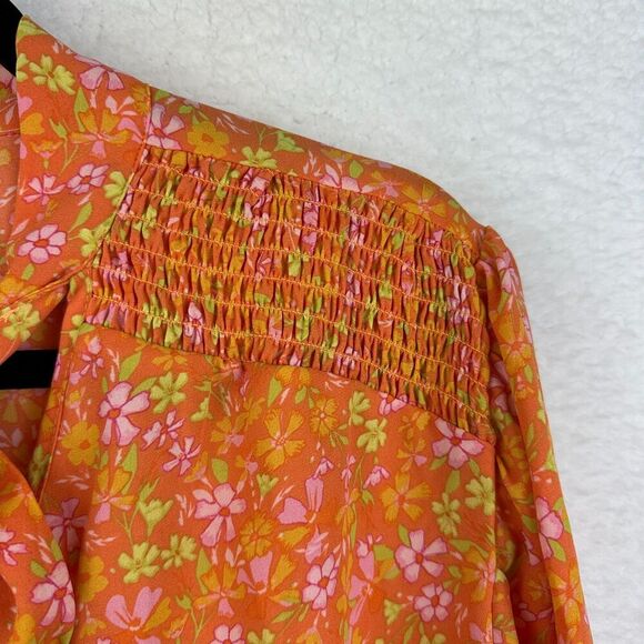 A Love Story Peasant Blouse Top Womens 2X Ditsy Floral Boho Retro Lightweight - Picture 8 of 9